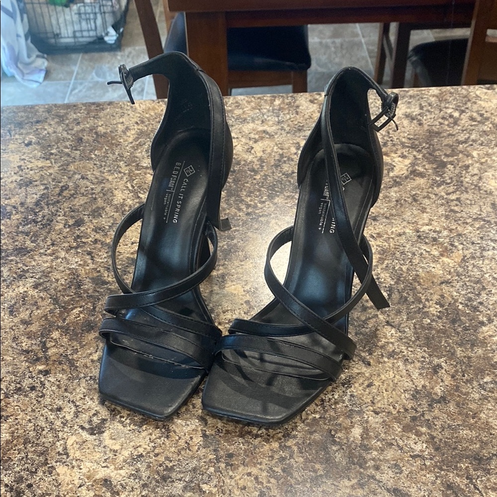 Elegant Black Strappy Heels